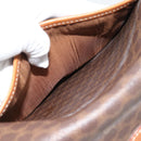 CELINE Macadam Canvas Shoulder Bag PVC Leather Brown Gold Auth 187771-22