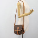 CELINE Macadam Canvas Shoulder Bag PVC Leather Brown Gold Auth 187771-24