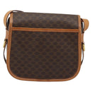 CELINE Macadam Canvas Shoulder Bag PVC Leather Brown Gold Auth 187771-3