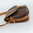 CELINE Macadam Canvas Shoulder Bag PVC Leather Brown Gold Auth 187771-4