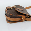 CELINE Macadam Canvas Shoulder Bag PVC Leather Brown Gold Auth 187771-5