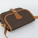CELINE Macadam Canvas Shoulder Bag PVC Leather Brown Gold Auth 187771-6