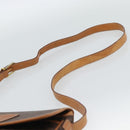 CELINE Macadam Canvas Shoulder Bag PVC Leather Brown Gold Auth 187771-8