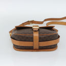 CELINE Macadam Canvas Shoulder Bag PVC Leather Brown Gold Auth 187771-9
