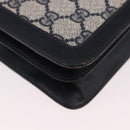 GUCCI GG Supreme Sherry Line Shoulder Bag PVC Navy Gold Auth 187772-16