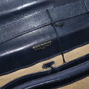 GUCCI GG Supreme Sherry Line Shoulder Bag PVC Navy Gold Auth 187772-19