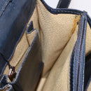 GUCCI GG Supreme Sherry Line Shoulder Bag PVC Navy Gold Auth 187772-23