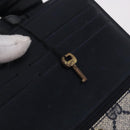 GUCCI GG Supreme Sherry Line Shoulder Bag PVC Navy Gold Auth 187772-12