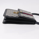 GUCCI GG Supreme Sherry Line Shoulder Bag PVC Navy Gold Auth 187772-3