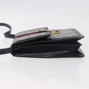 GUCCI GG Supreme Sherry Line Shoulder Bag PVC Navy Gold Auth 187772-4