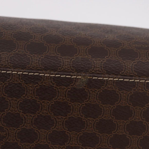 CELINE Macadam Canvas Hand Bag PVC Leather Brown Gold Auth 187773A