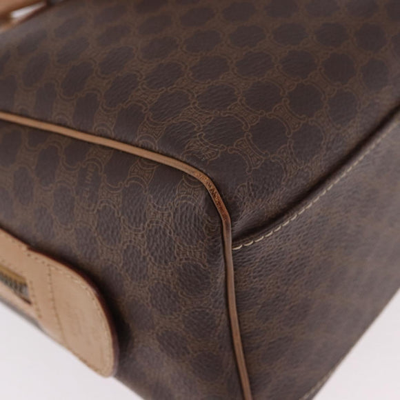 CELINE Macadam Canvas Hand Bag PVC Leather Brown Gold Auth 187773A