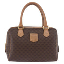 CELINE Macadam Canvas Hand Bag PVC Leather Brown Gold Auth 187773A-13
