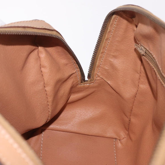 CELINE Macadam Canvas Hand Bag PVC Leather Brown Gold Auth 187773A
