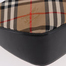 BURBERRY Nova Check Shoulder Bag Canvas Beige Silver Auth 187774A-9