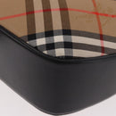 BURBERRY Nova Check Shoulder Bag Canvas Beige Silver Auth 187774A-14