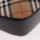 BURBERRY Nova Check Shoulder Bag Canvas Beige Silver Auth 187774A-15
