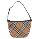 BURBERRY Nova Check Shoulder Bag Canvas Beige Silver Auth 187774A-13