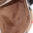 BURBERRY Nova Check Shoulder Bag Canvas Beige Silver Auth 187774A-21