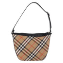 BURBERRY Nova Check Shoulder Bag Canvas Beige Silver Auth 187774A-2