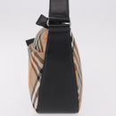 BURBERRY Nova Check Shoulder Bag Canvas Beige Silver Auth 187774A-4