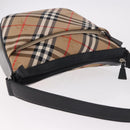 BURBERRY Nova Check Shoulder Bag Canvas Beige Silver Auth 187774A-6