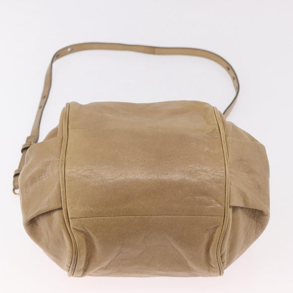 Chloe Etel Hand Bag Leather 2way Beige Gold Auth 187776A