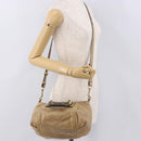 Chloe Etel Hand Bag Leather 2way Beige Gold Auth 187776A-24