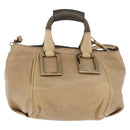 Chloe Etel Hand Bag Leather 2way Beige Gold Auth 187776A-2