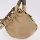 Chloe Etel Hand Bag Leather 2way Beige Gold Auth 187776A-3