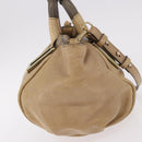 Chloe Etel Hand Bag Leather 2way Beige Gold Auth 187776A-4