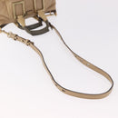 Chloe Etel Hand Bag Leather 2way Beige Gold Auth 187776A-8