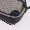 GUCCI Micro GG Supreme Shoulder Bag PVC Navy Gold Auth 187777-11