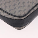 GUCCI Micro GG Supreme Shoulder Bag PVC Navy Gold Auth 187777-12