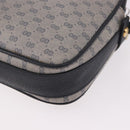 GUCCI Micro GG Supreme Shoulder Bag PVC Navy Gold Auth 187777-13