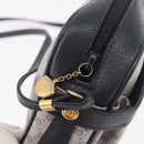 GUCCI Micro GG Supreme Shoulder Bag PVC Navy Gold Auth 187777-14