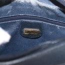 GUCCI Micro GG Supreme Shoulder Bag PVC Navy Gold Auth 187777-15