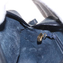 GUCCI Micro GG Supreme Shoulder Bag PVC Navy Gold Auth 187777-19