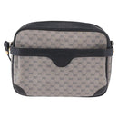 GUCCI Micro GG Supreme Shoulder Bag PVC Navy Gold Auth 187777-2