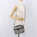 GUCCI Micro GG Supreme Shoulder Bag PVC Navy Gold Auth 187777-24
