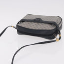 GUCCI Micro GG Supreme Shoulder Bag PVC Navy Gold Auth 187777-6