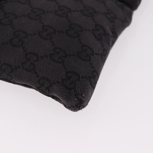 GUCCI GG Canvas Waist bag Black Silver 018 1621 Auth 187778