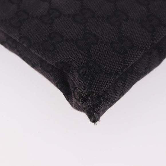 GUCCI GG Canvas Waist bag Black Silver 018 1621 Auth 187778