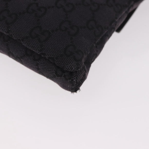 GUCCI GG Canvas Waist bag Black Silver 018 1621 Auth 187778