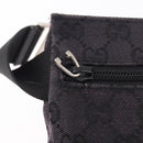 GUCCI GG Canvas Waist bag Black Silver 018 1621 Auth 187778-8