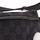 GUCCI GG Canvas Waist bag Black Silver 018 1621 Auth 187778-9