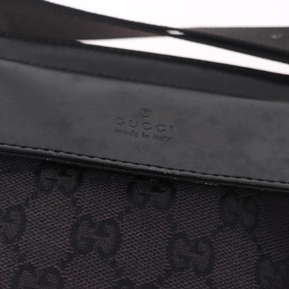 GUCCI GG Canvas Waist bag Black Silver 018 1621 Auth 187778
