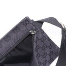 GUCCI GG Canvas Waist bag Black Silver 018 1621 Auth 187778-11