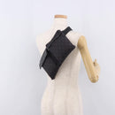 GUCCI GG Canvas Waist bag Black Silver 018 1621 Auth 187778-26