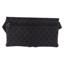 GUCCI GG Canvas Waist bag Black Silver 018 1621 Auth 187778-2